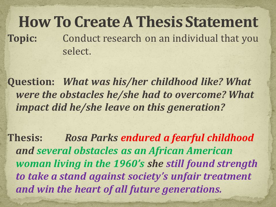 How to make a thesis statement